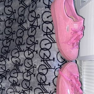 Pink thick sole/ suede pumas